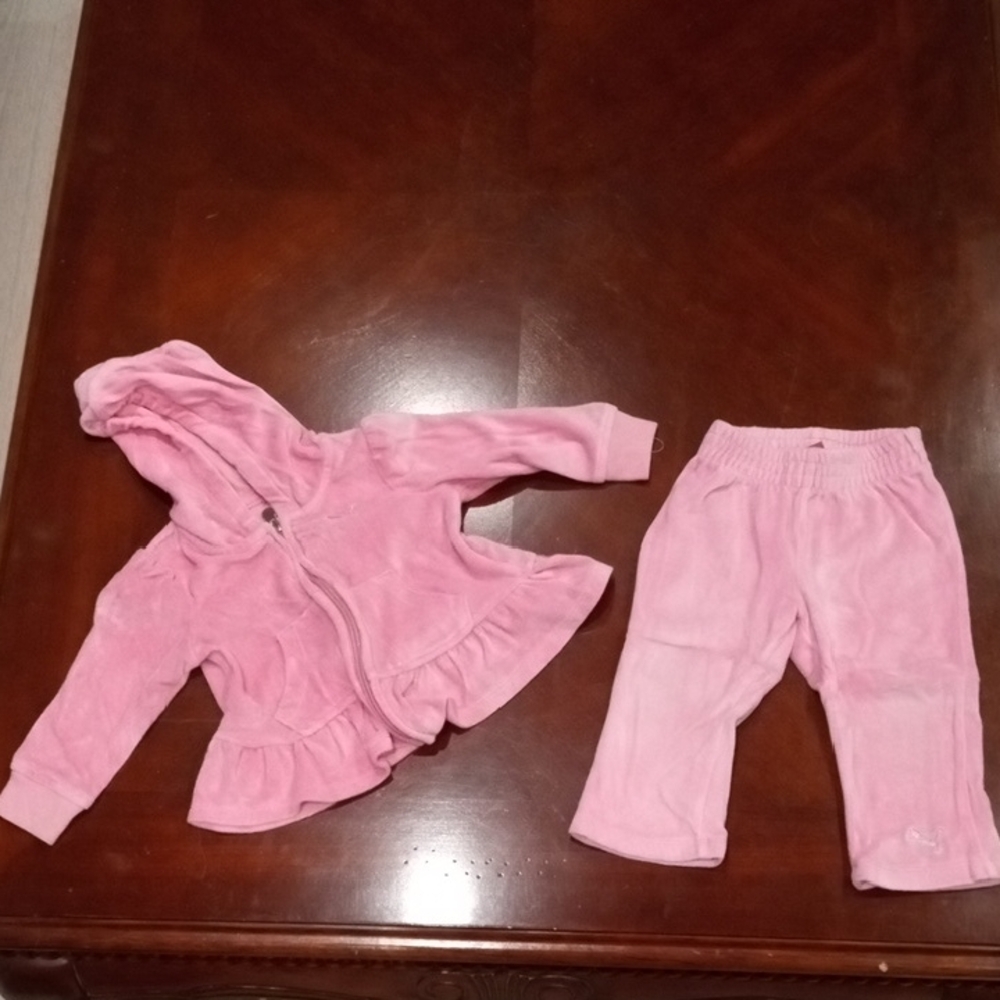Puma Pink Baby Hoodie Set